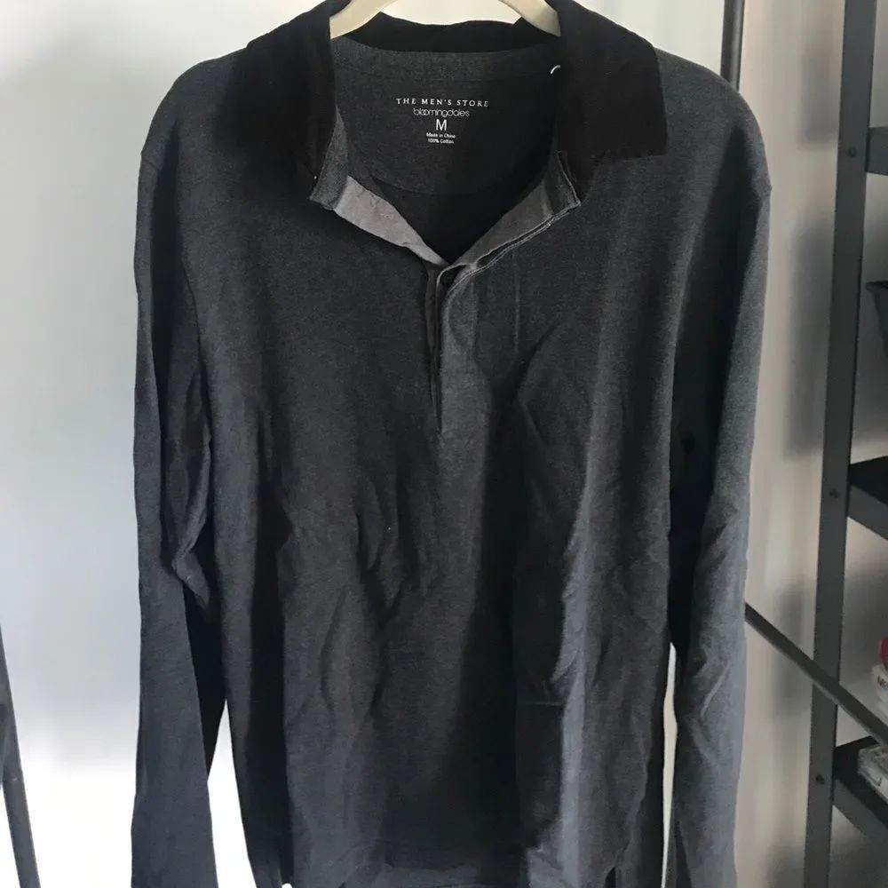 Mens Bloomingdales Long Sleeve Thick Shirt Medium
